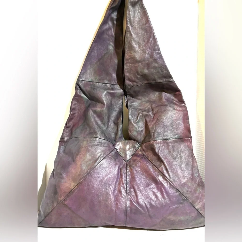 Handmade Chic Iridescent Leather Hobo Bag